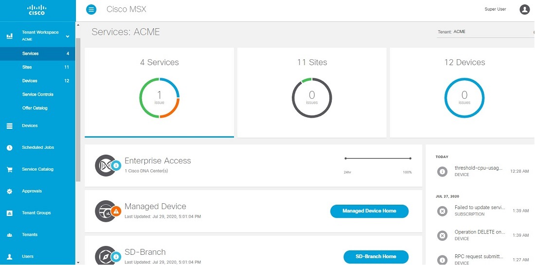 Cisco Managed Services Accelerator (MSX) 3.9 Managed Device Service