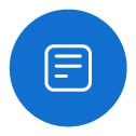 Une feuille de papier contenant du texte figure sur l'icône de l'application de journalisation bleue.