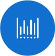 Un code-barres se trouve sur l'icône bleue de l'application Barcode.