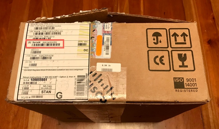 serial number on carton