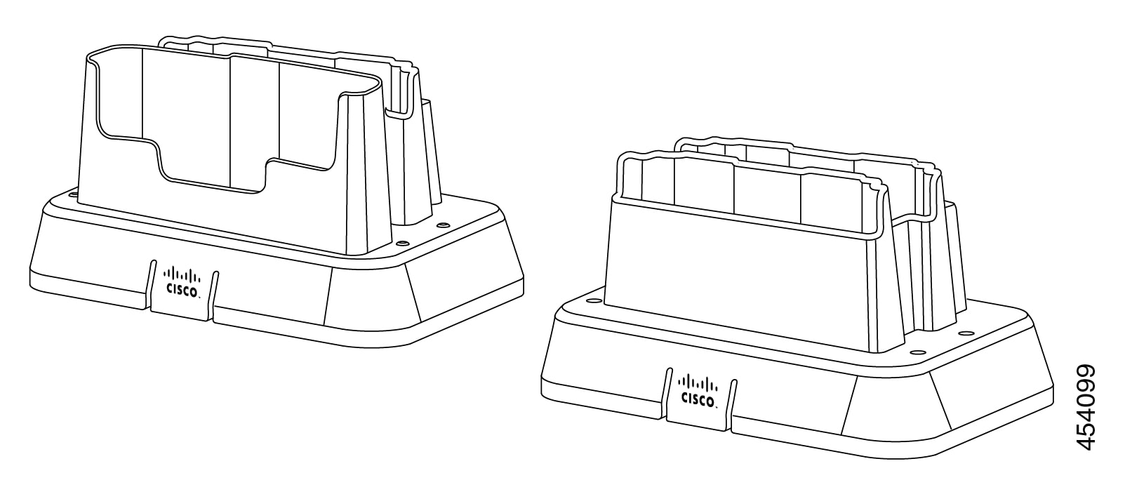 Illustration of 860 desktop dual charger module and 860 desktop battery charger module.