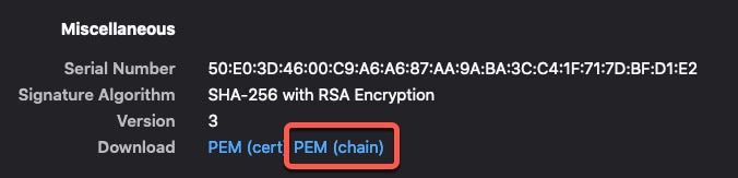 Get the PEM chain to configure the FMC adapter