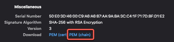 PEM チェーンを取得して FMC アダプタを構成します