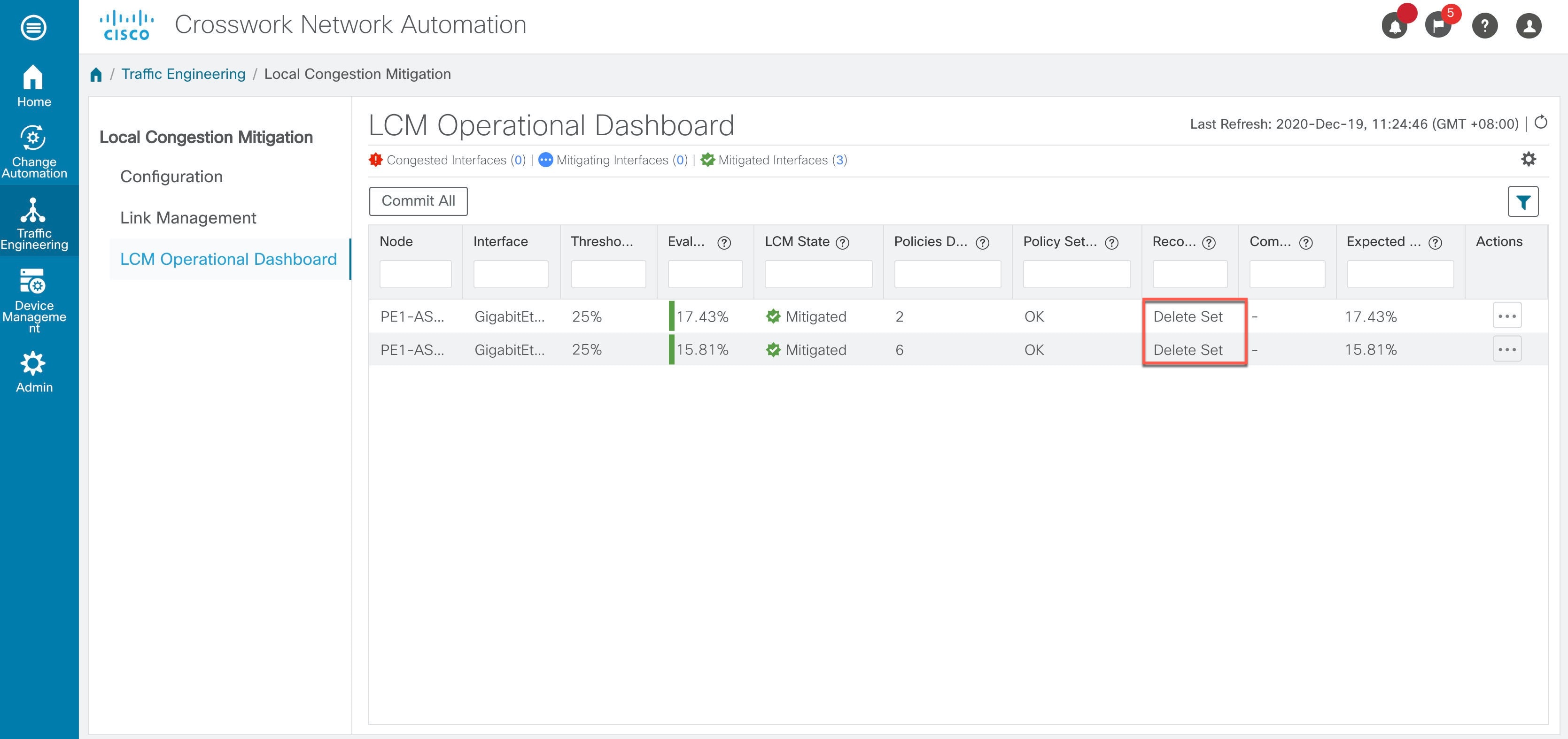 LCM Operational Dashboard - Delete Recommendation