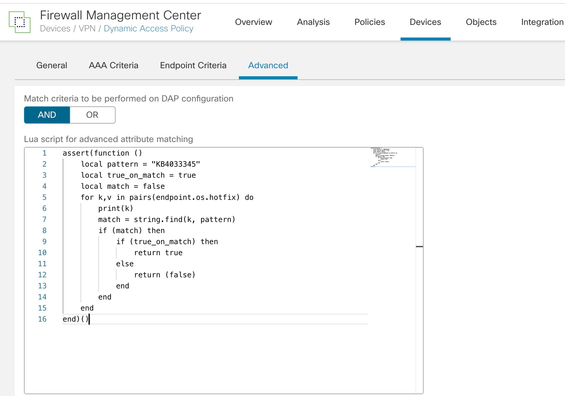 Advanced Criteria Matching Using Lua Script