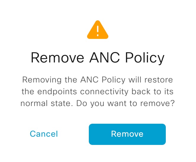 ANC ポリシー削除ページ。