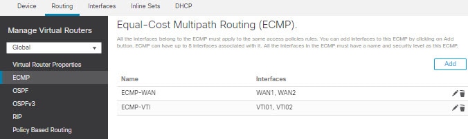 ECMP 영역 및 인터페이스