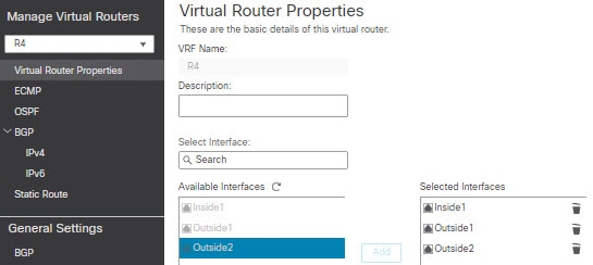Configuring R4 virtual router