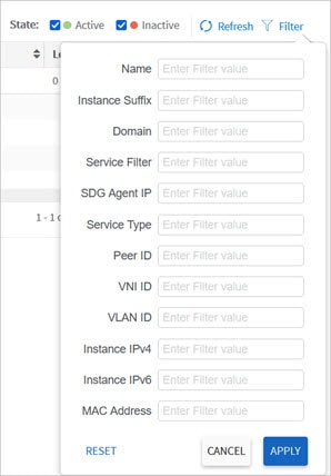 Service Instance Filter