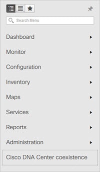 Choosing Cisco DNA Center coexistence Tool on Cisco Prime Infrastructure 3.9.1