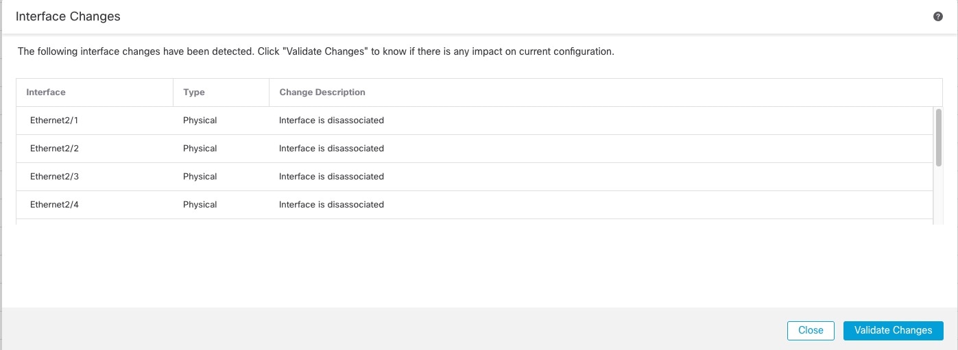 Modifications de l'interface
