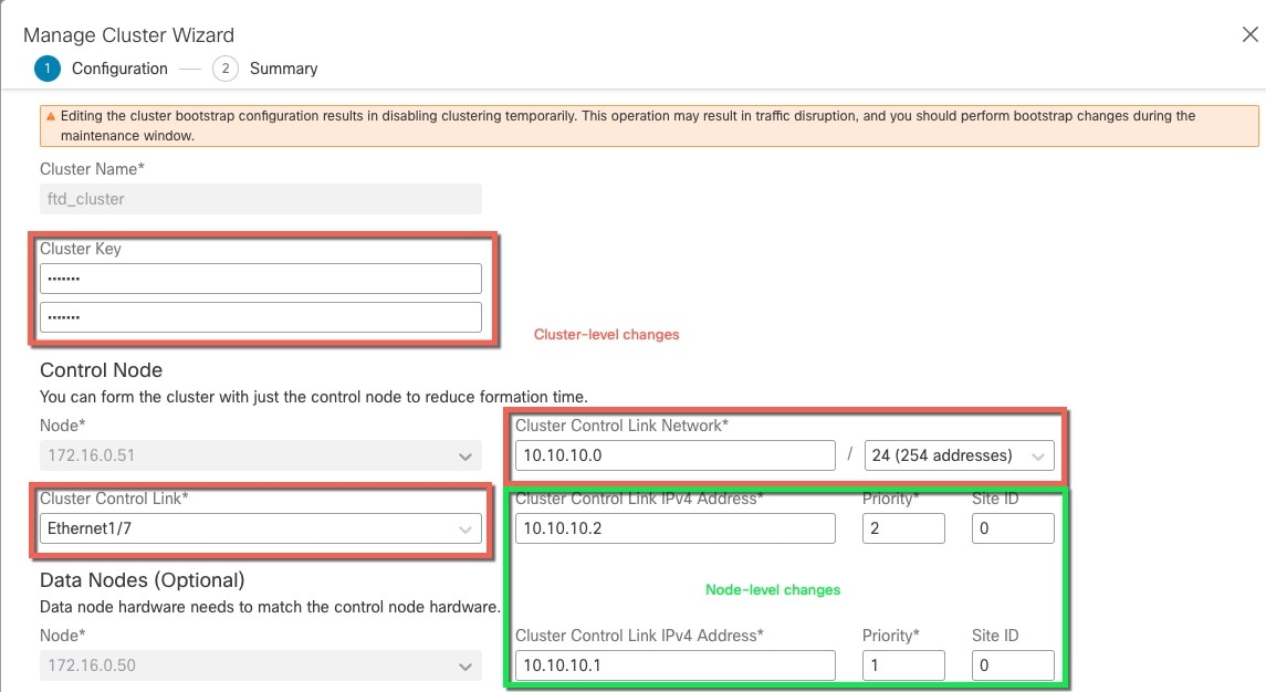 [クラスタの管理（Manage Cluster）] ウィザード