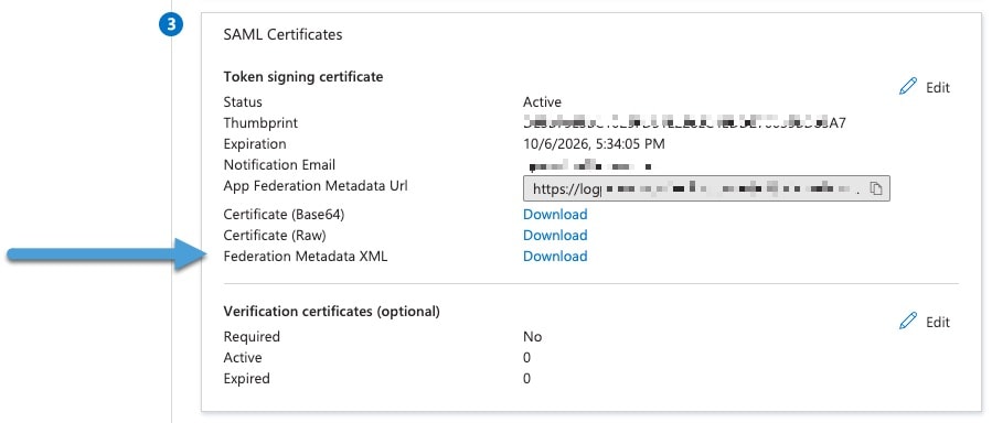Copy the Federation Metadata XML to the clipboard