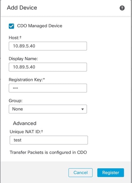 Add Device for CDO