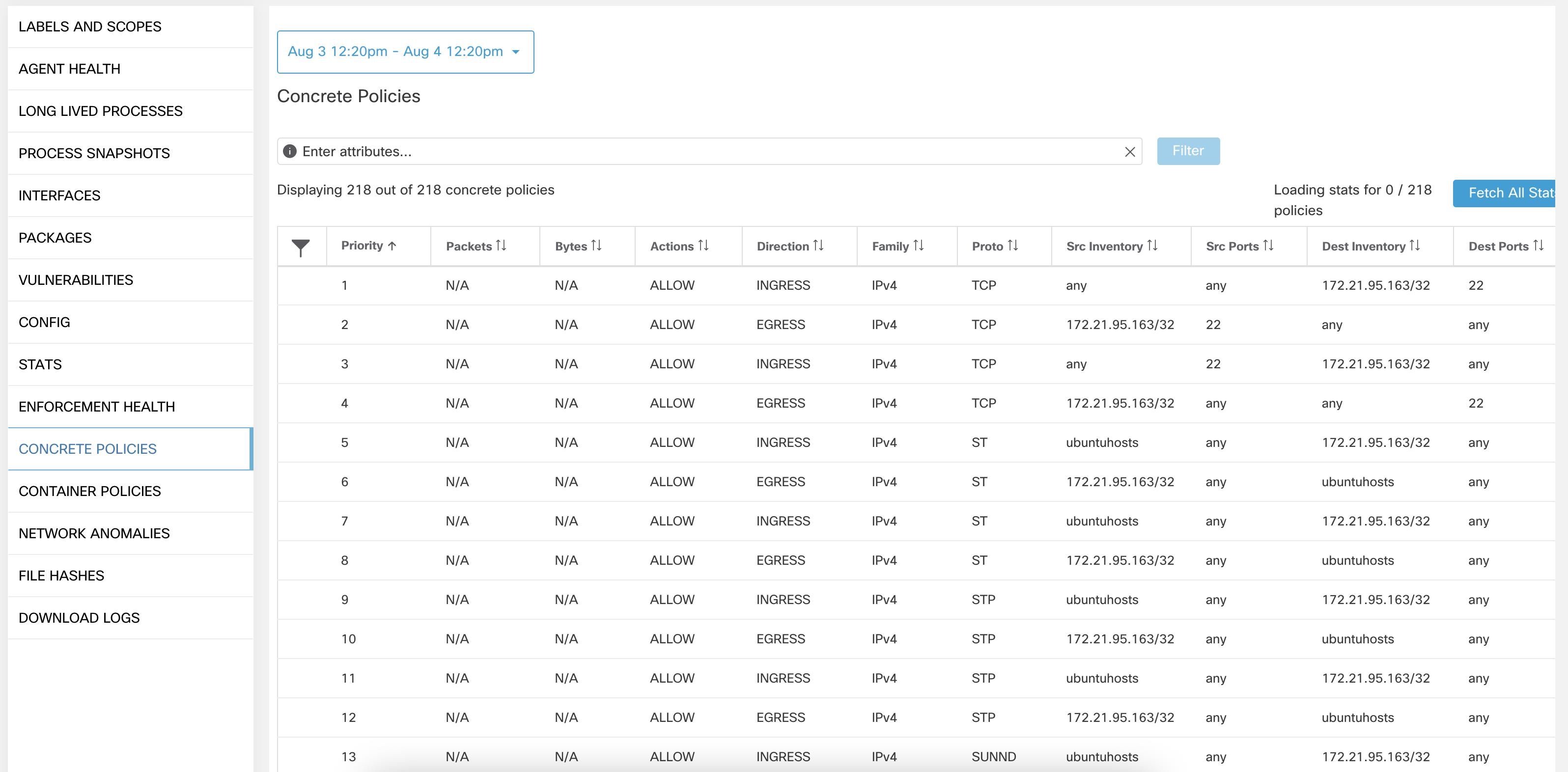 Workload Profile - Policies