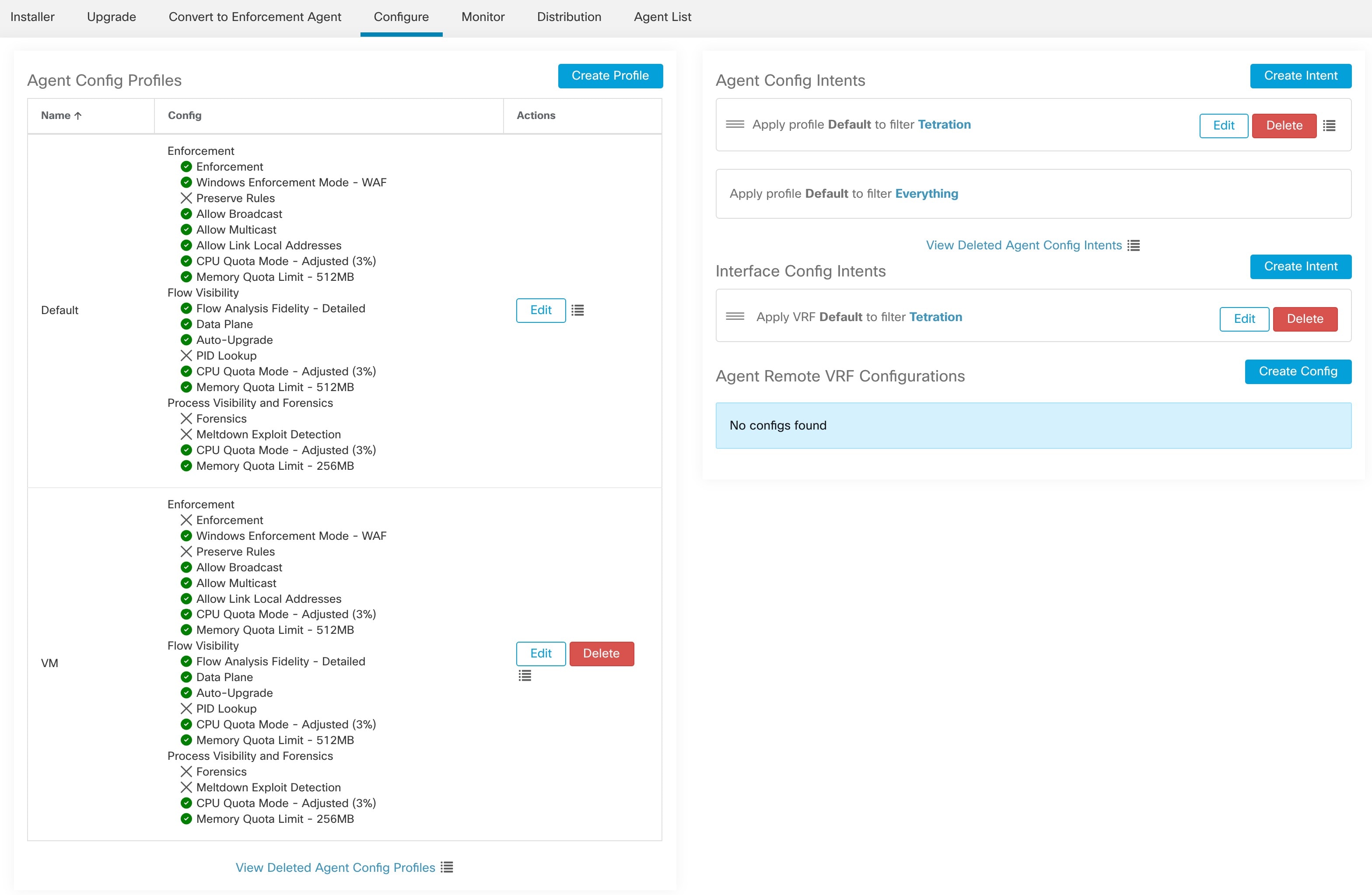 Software Agent Config tab for Site Admin Users