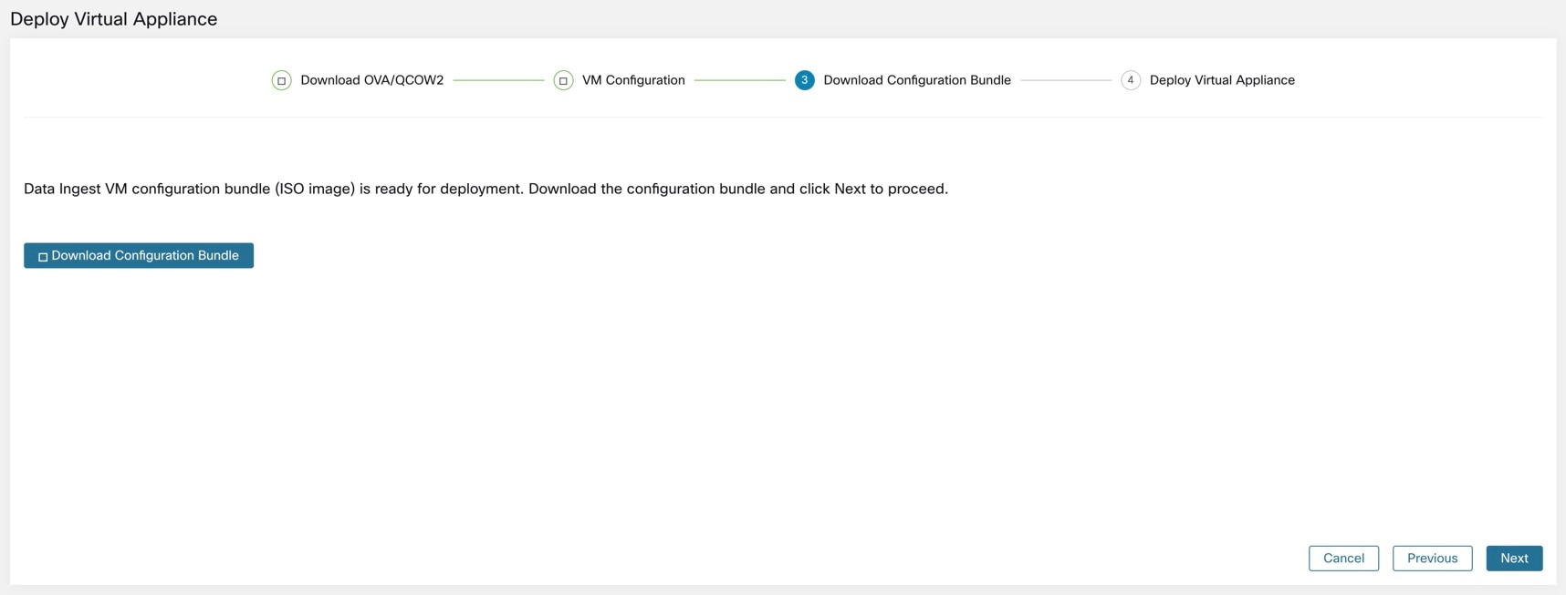 Download the VM configuration bundle