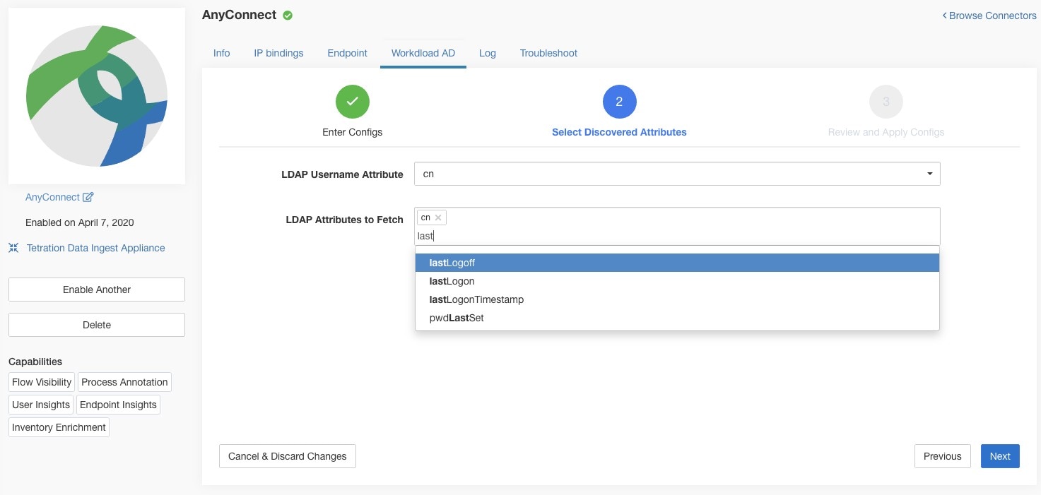 Discovered LDAP attributes