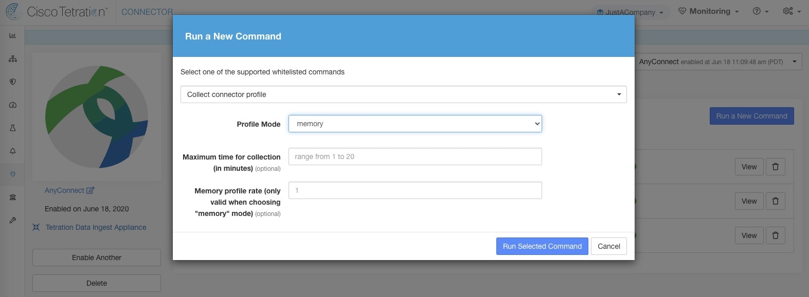 Collect connector profile from Secure Workload connector