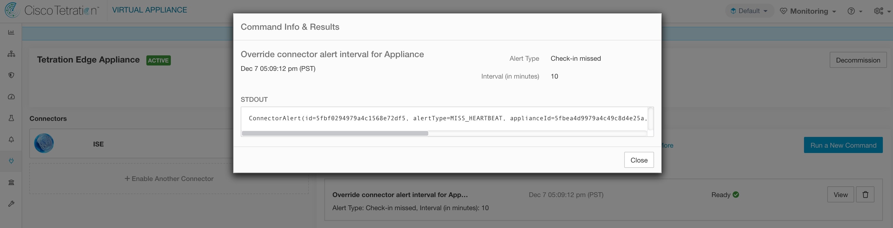 Override connector alert interval for Secure Workload appliance