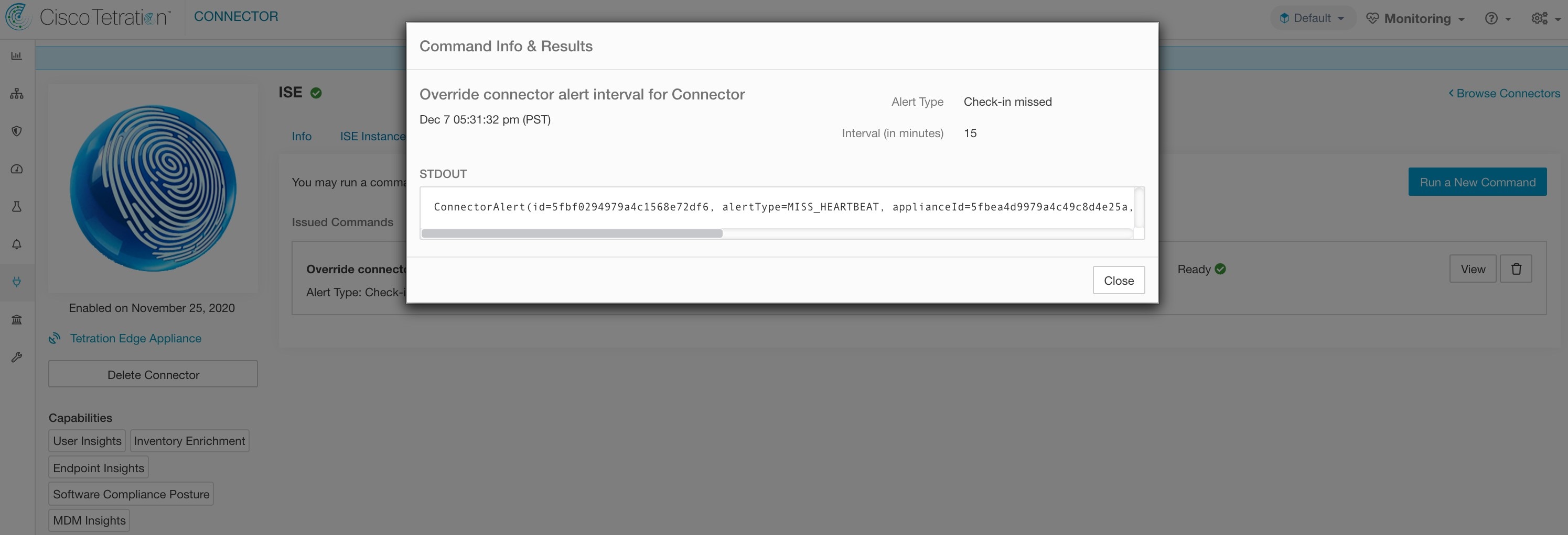 Override connector alert interval for Secure Workload connector