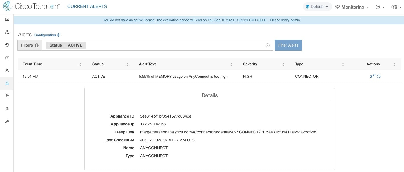 Alert for connector system usage too high