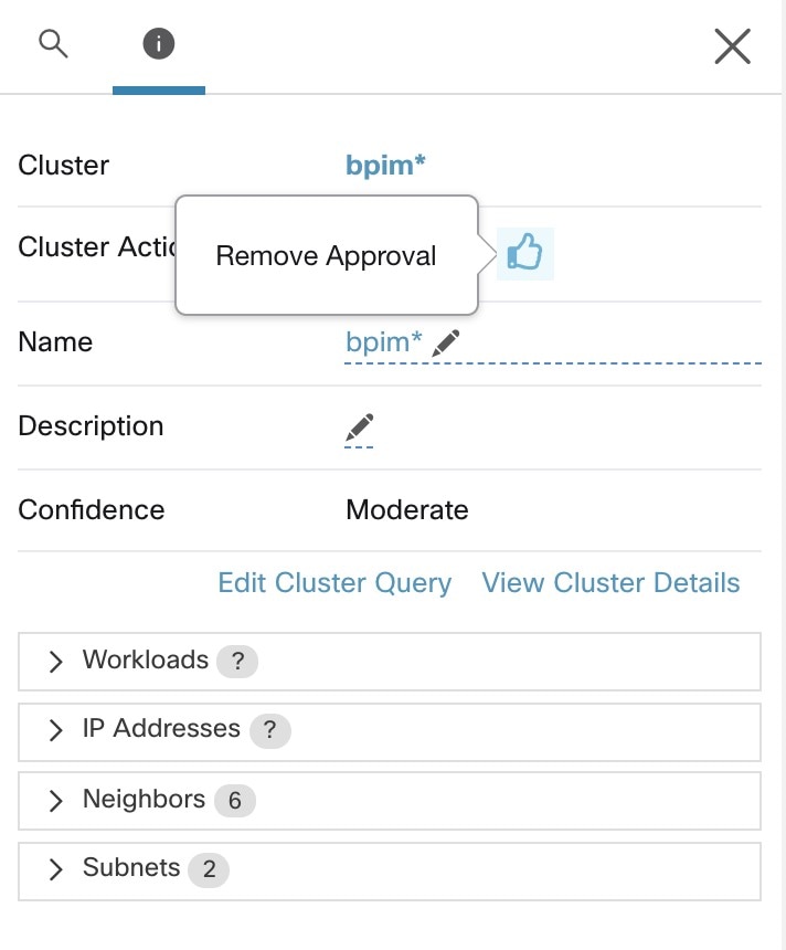 Removing Approval of a Cluster