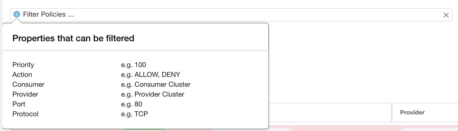 Filtering Policy Diff View