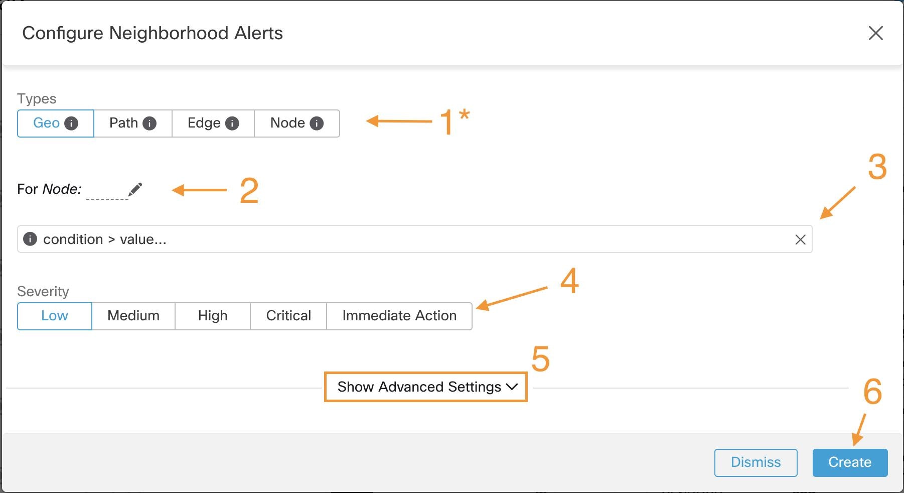 Alert configuration modal