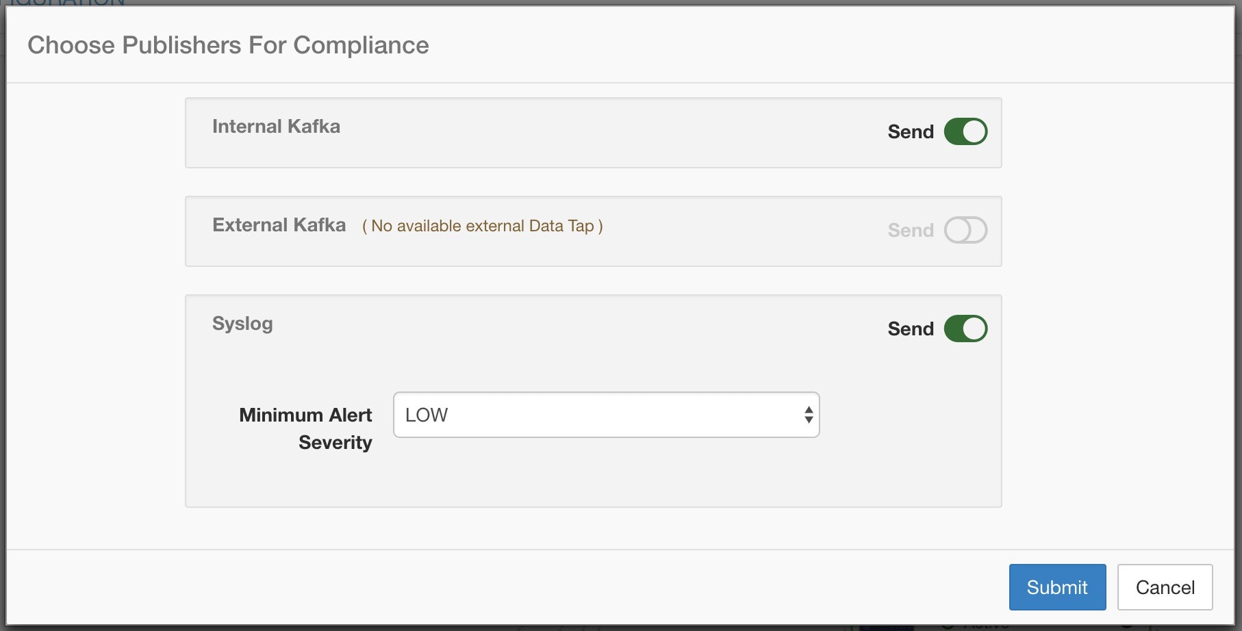 All avaliable publishers will be displayed in this modal