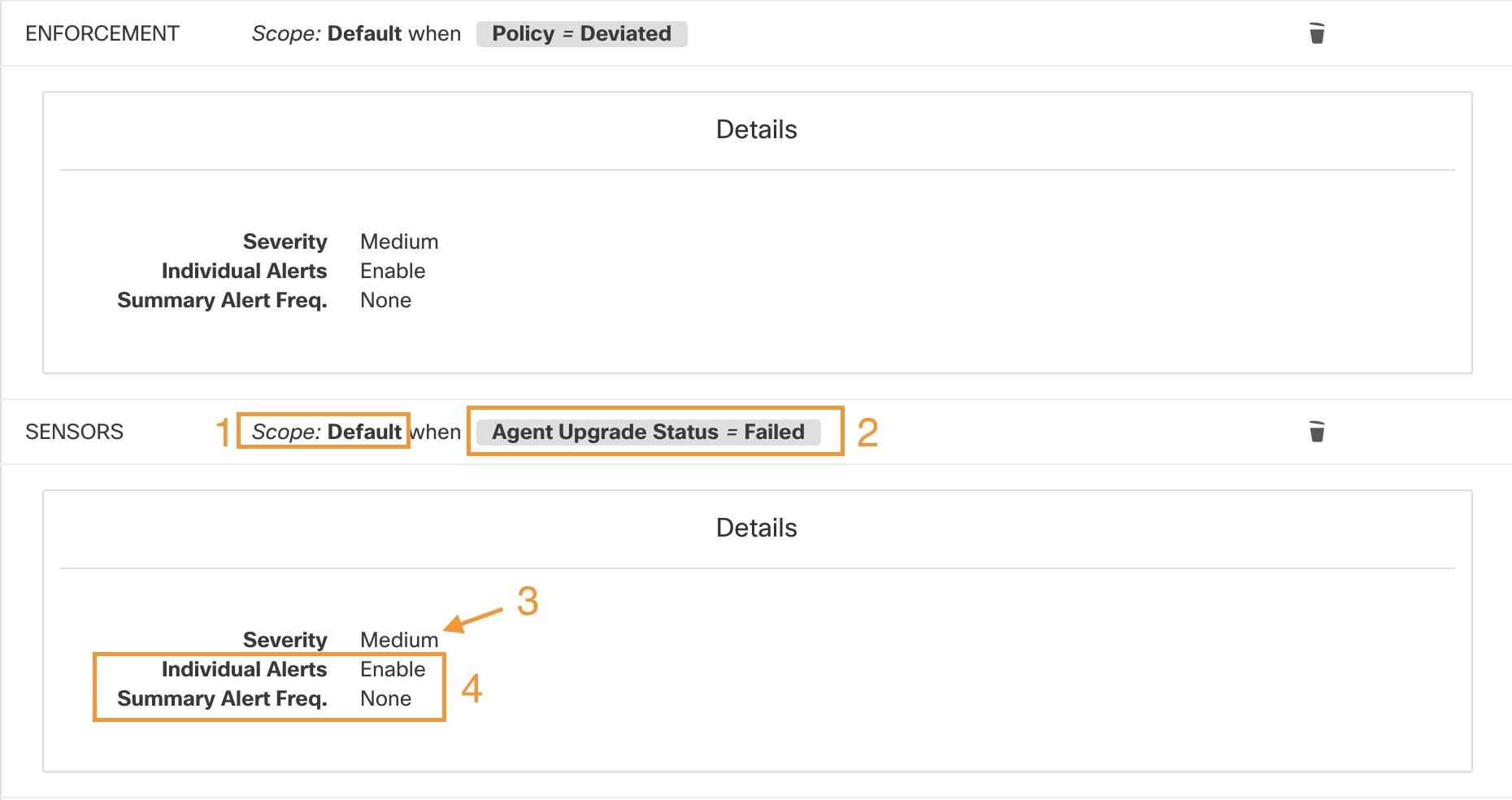 Expanded alert configuration