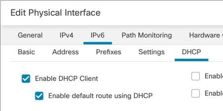 Enable the DHCPv6 Client