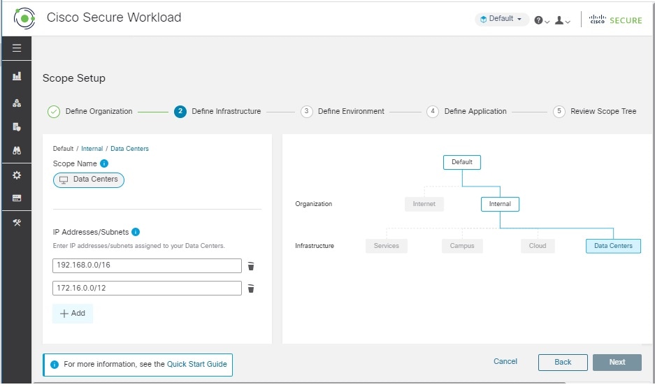 Define Data Centers Scope