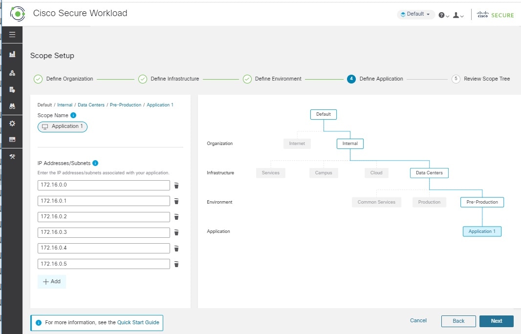 Define Scope for Application 1