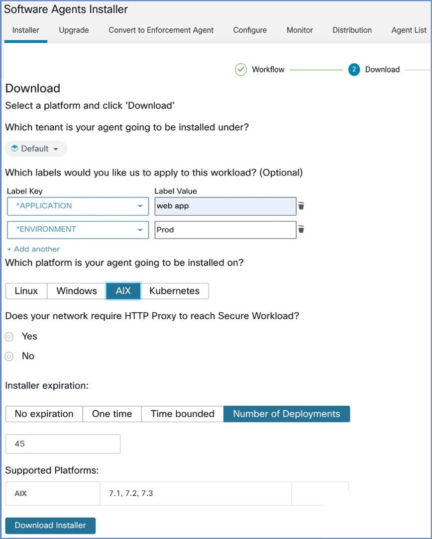 ソフトウェア エージェント インストーラ スクリプトのダウンロードページ（Saas）