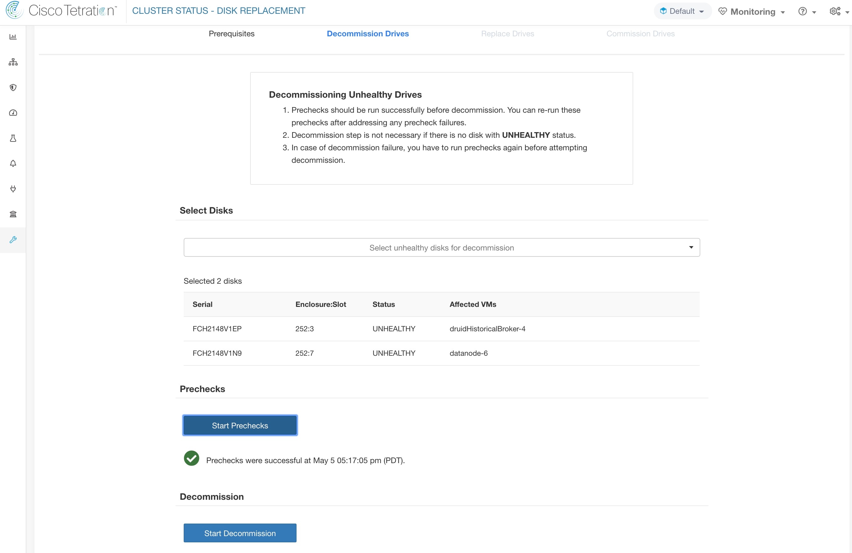 Disk Replacement Pre-Checks