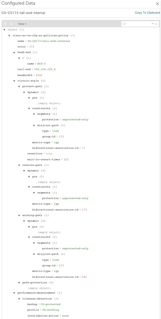 Circuit Style Policy Configuration Example