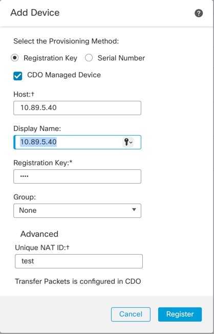 CDO 用のデバイスの追加