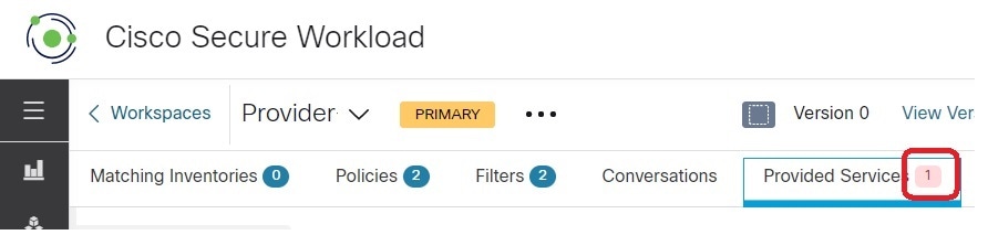 Pending policy requests are indicated by a number on the Provided Services tab