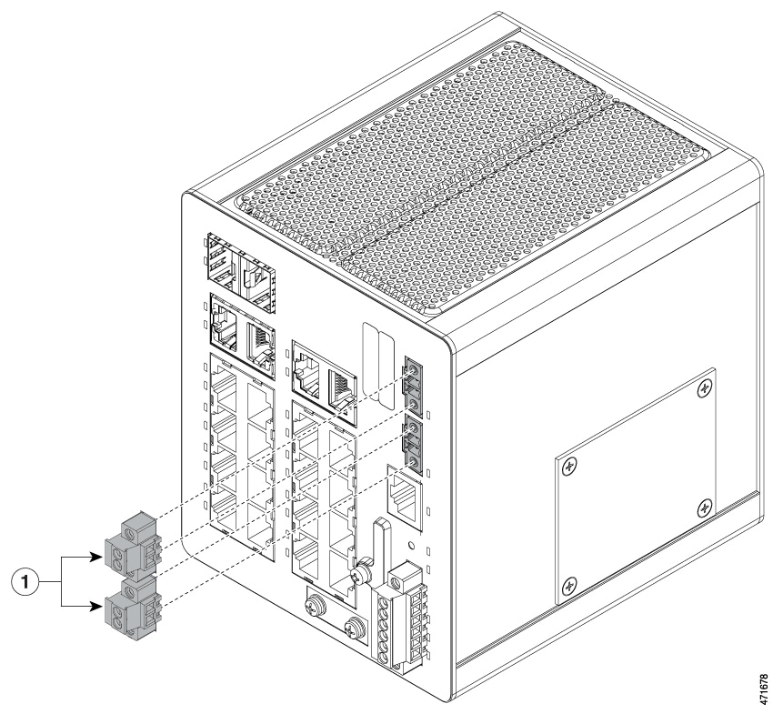 Image of removing power connectors from the switch.