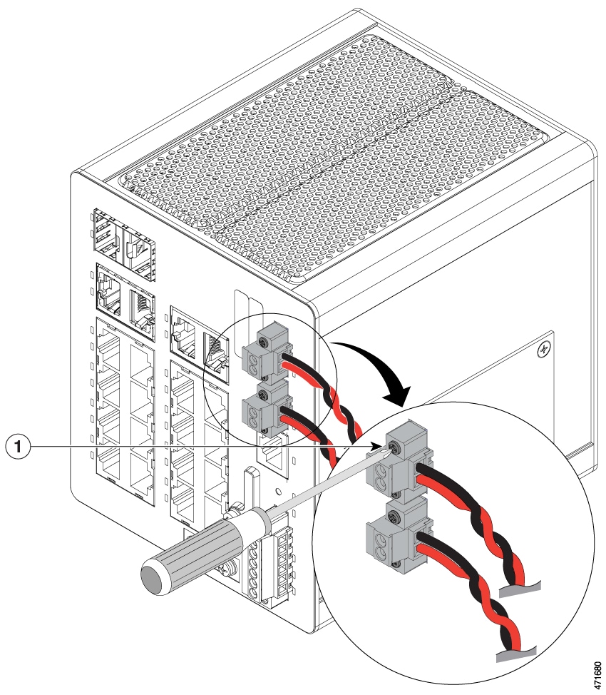 Image of captive screw being tightened.