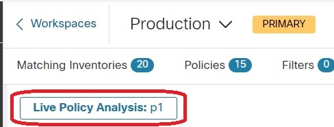Analyzed policy version on Policy Analysis tab