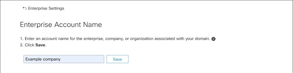 Enterprise account name form