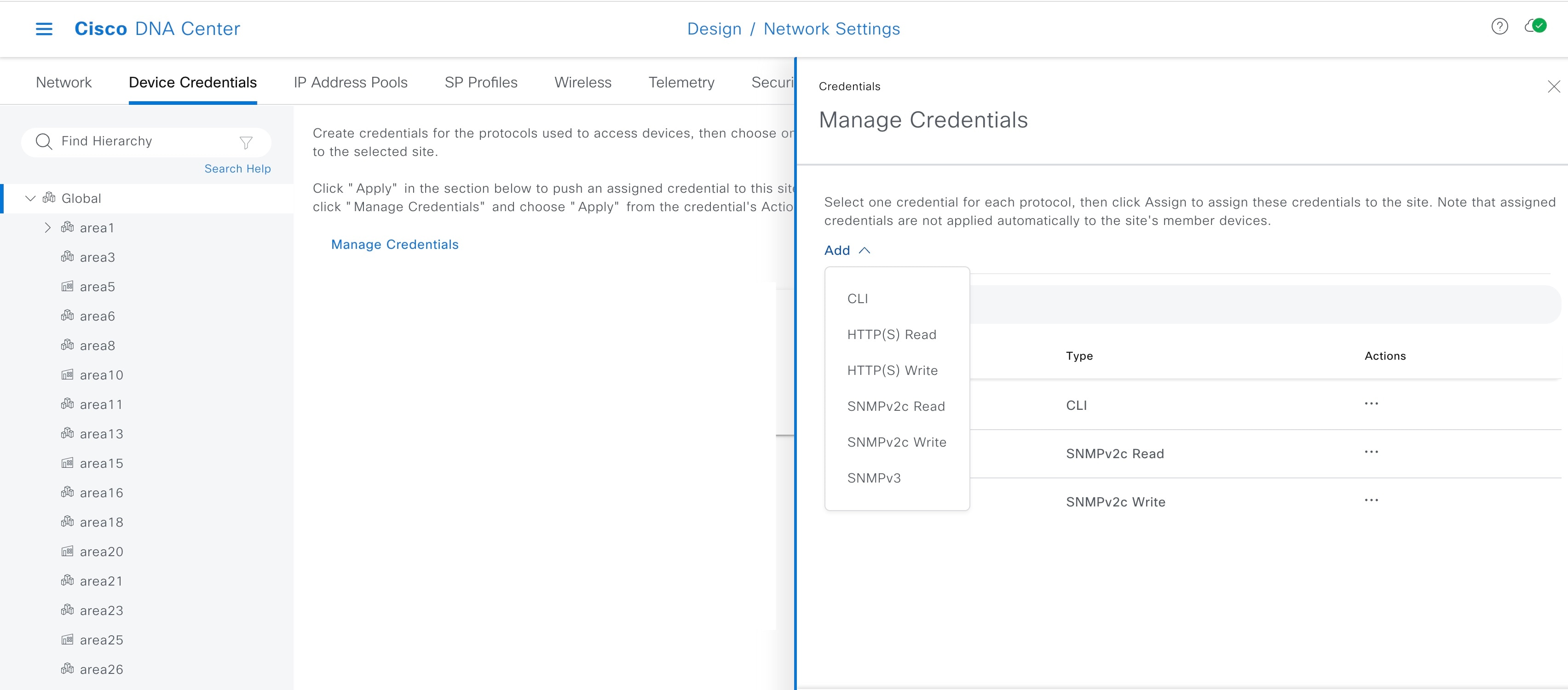 Add device credentials