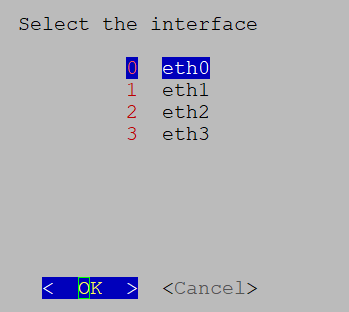 [インターフェイスの選択（Interface Selection）] メニュー
