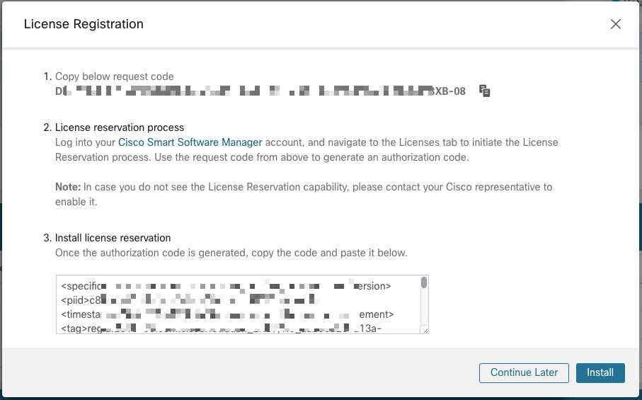 Secure Workload License Reservation Page