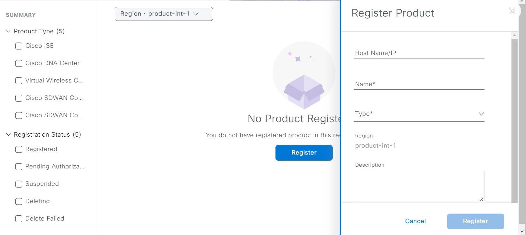 Registering a product to Cisco DNA - Cloud