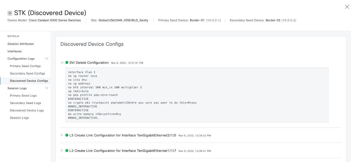 Discovered Device Configurations