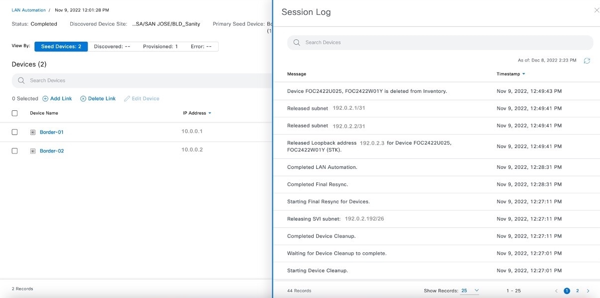 Session logs