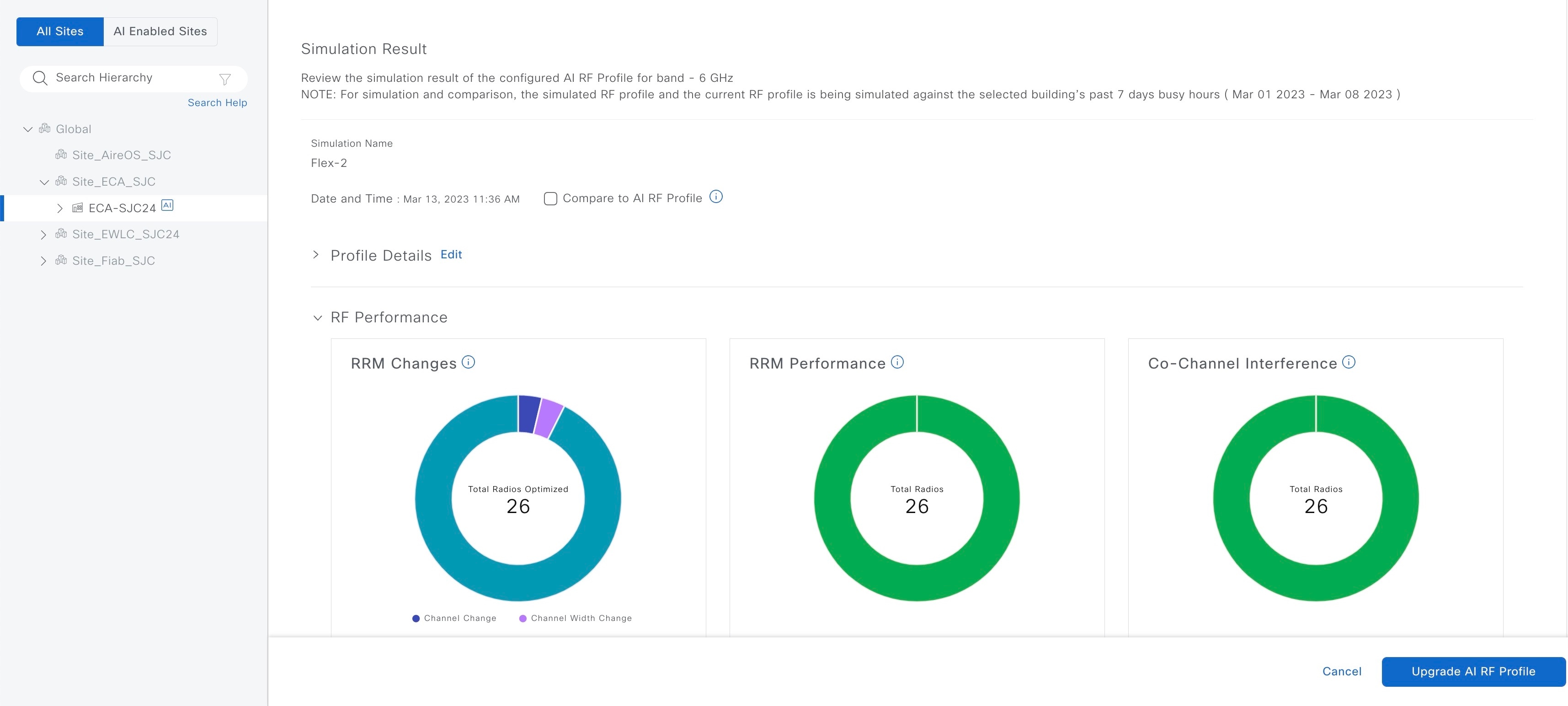 RRM Simulation Result Window